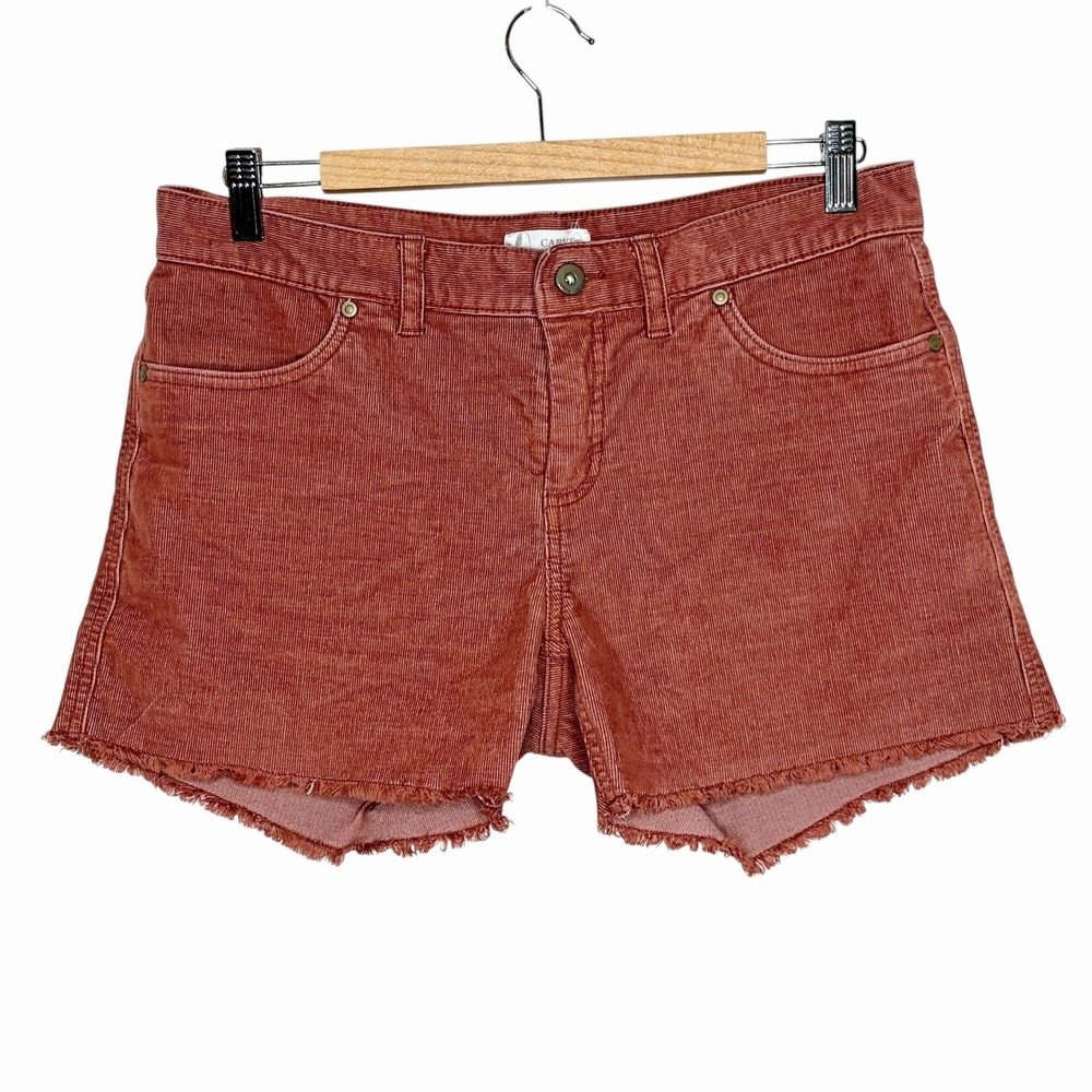 Carve Designs Oahu 4" Shorts Rust Brown Womens Size 6 Corduroy Mid Rise Granola